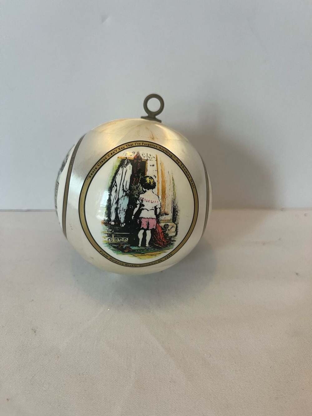 Vintage Rauch Thomas Nast Harper's Weekly Satin Ball Christmas Ornament